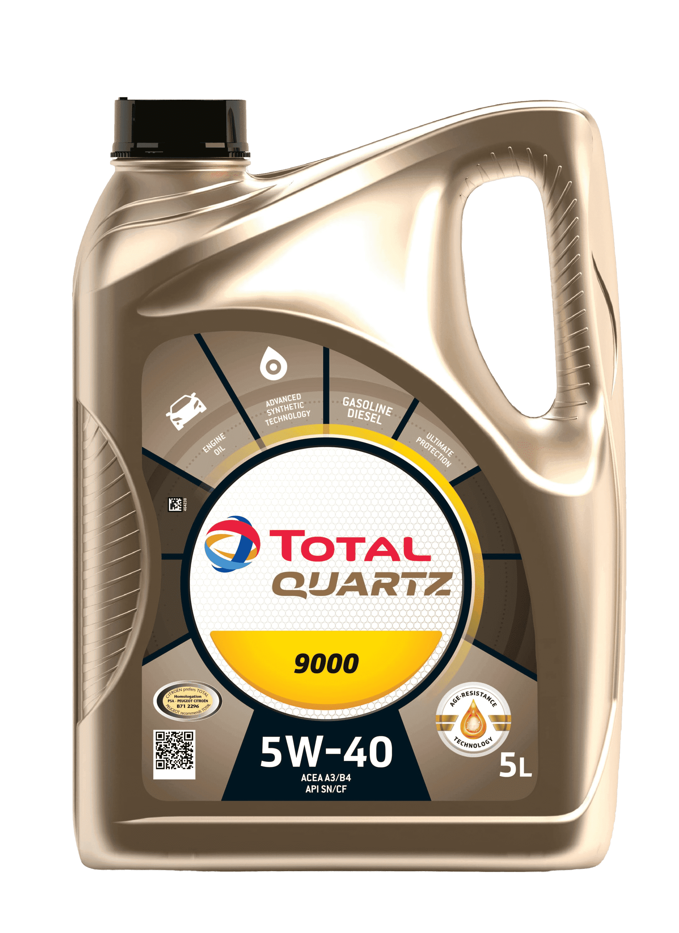 Моторное масло Total QUARTZ 9000 5W40, 5л